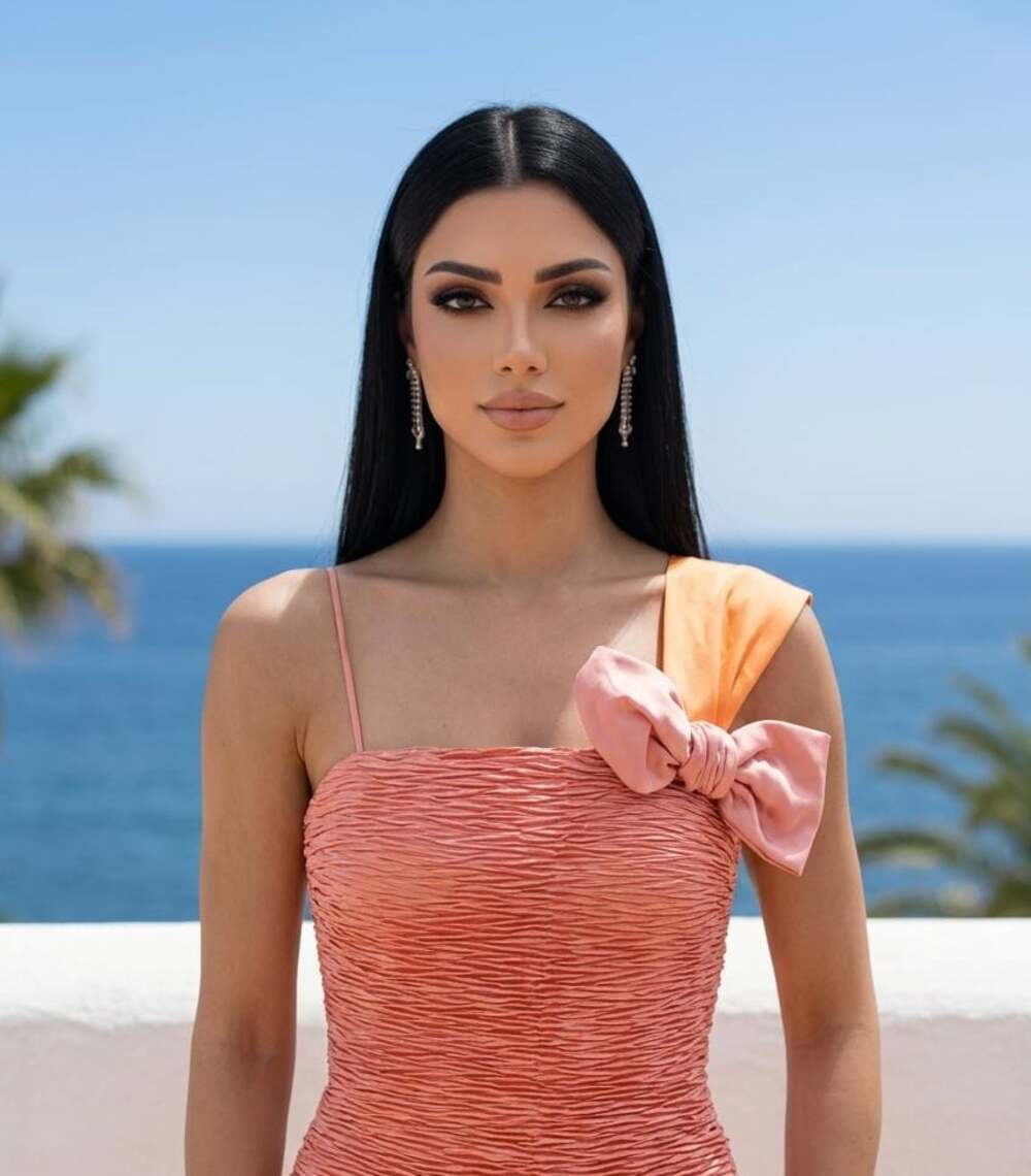 NWT Emporio Armani Crinkled Satin One-Shoulder Cocktail Dress in Coral and Orang
